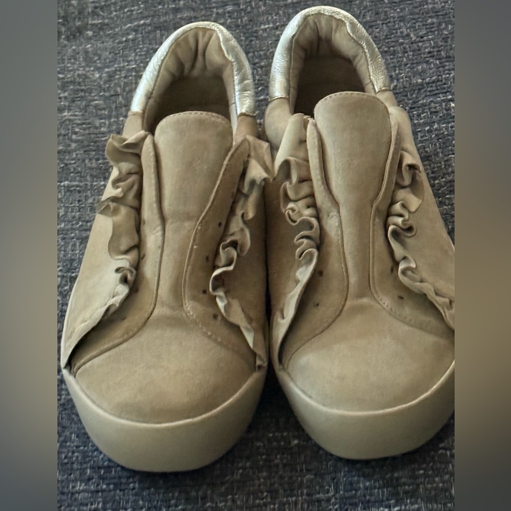 Joie Women's Tan Ruffle Sneakers